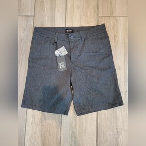 Brand New, Brixton Charcoal Thompson Slack Shorts, Mens 33" Waist